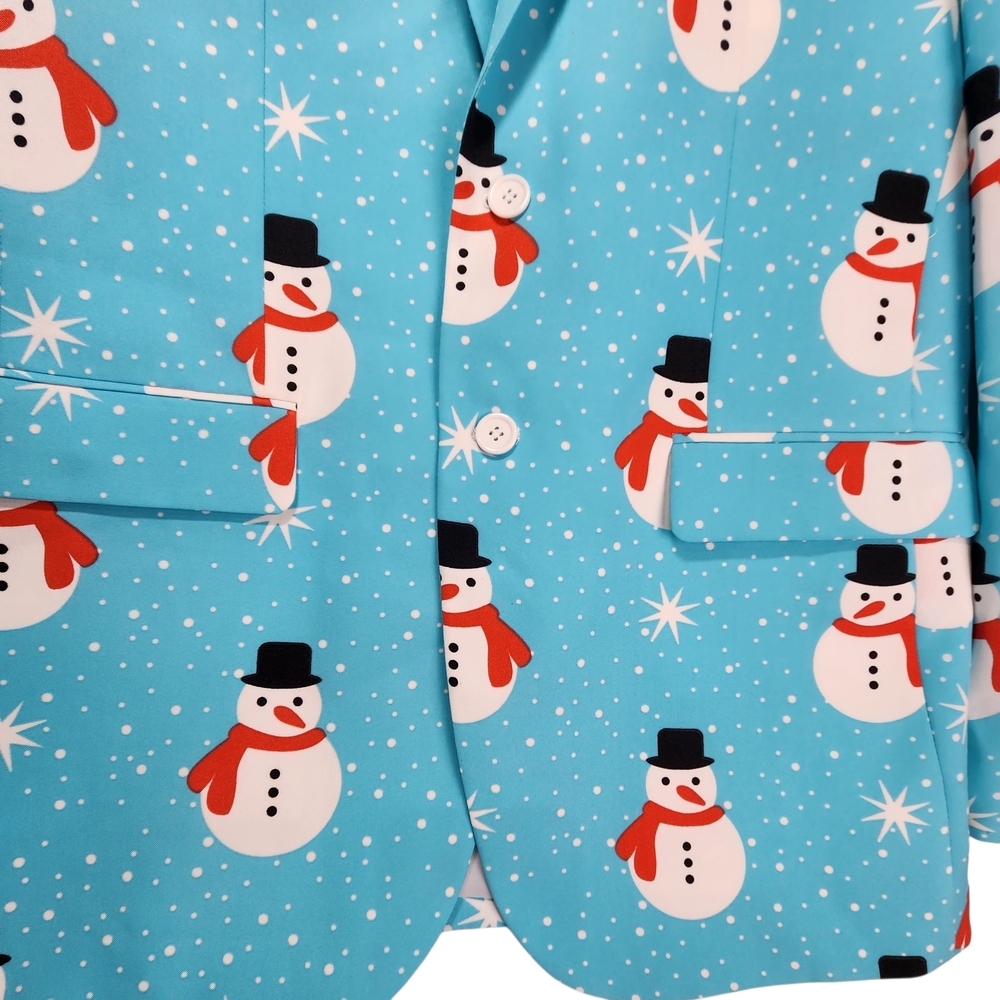 Tipsy Elves Men's Snowman Blazer Holiday Christmas Party Suit Jacket Size 44 XL - Picture 5 of 13